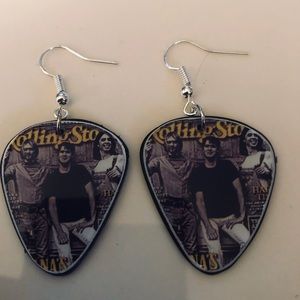 🔥NIRVANA guitar pic vinyl record guitar earrings